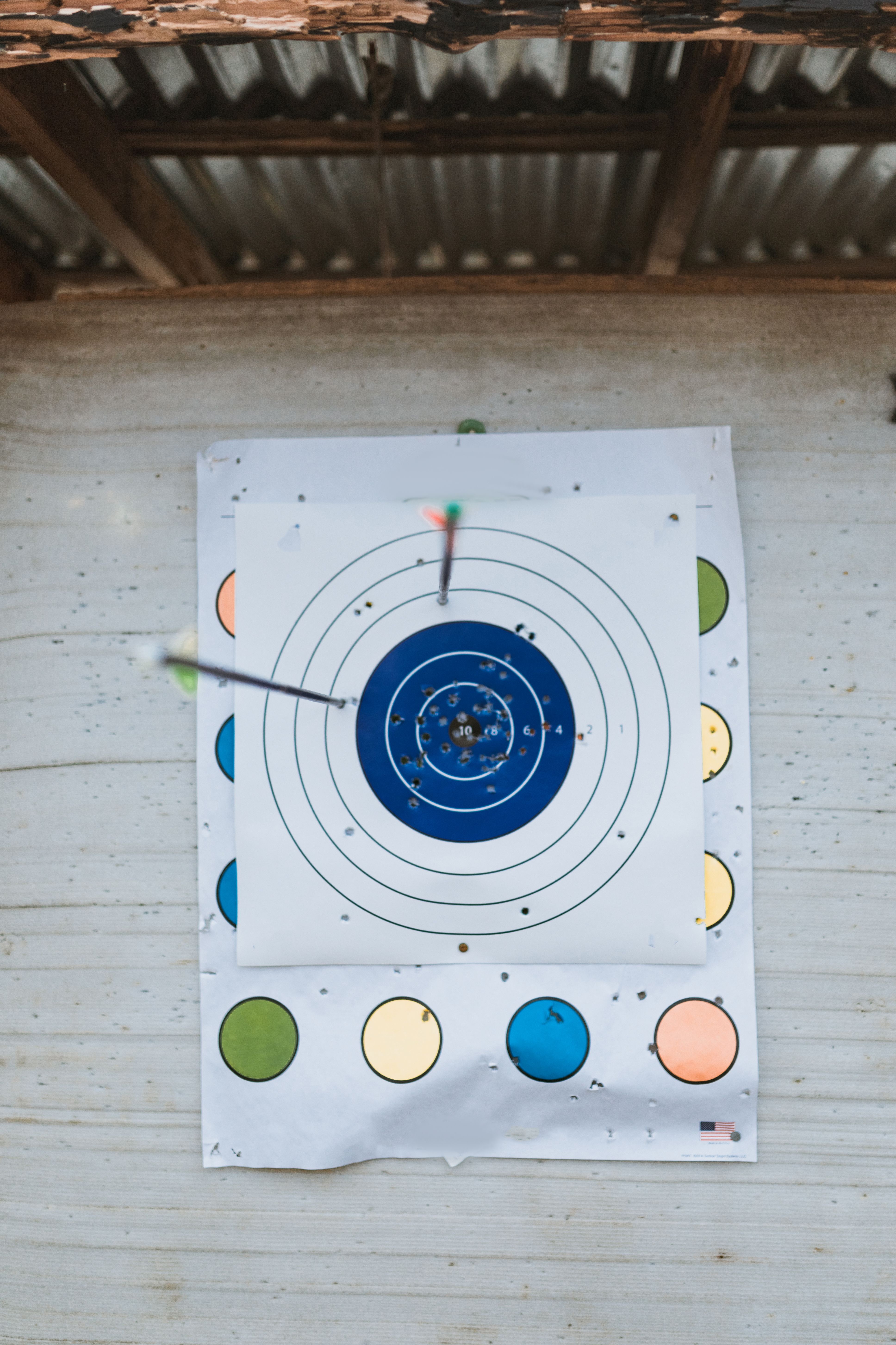 Arrows in an archery target