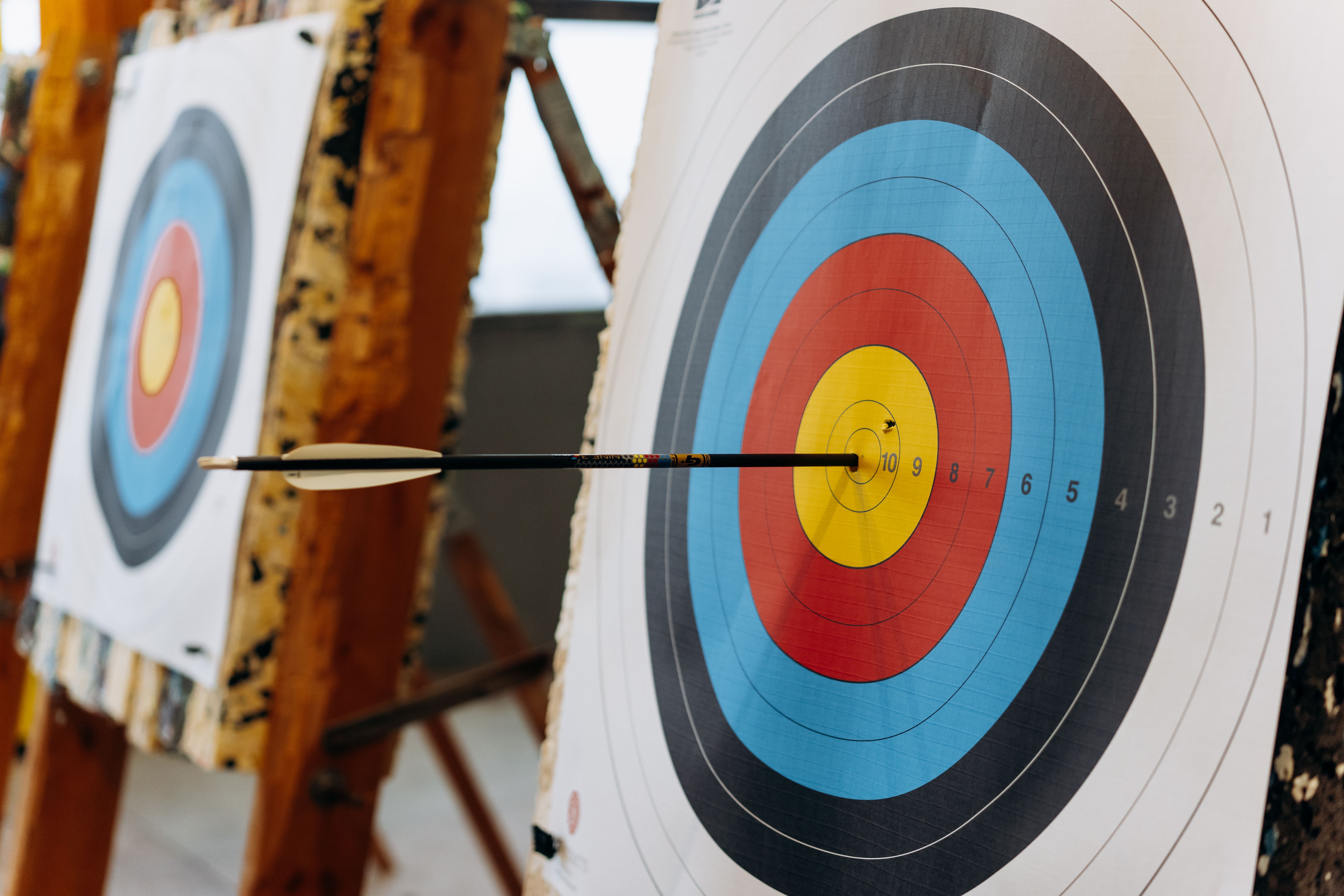 Arrow in a colorful target